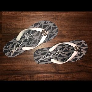 Blue Michael Kors Flip Flops